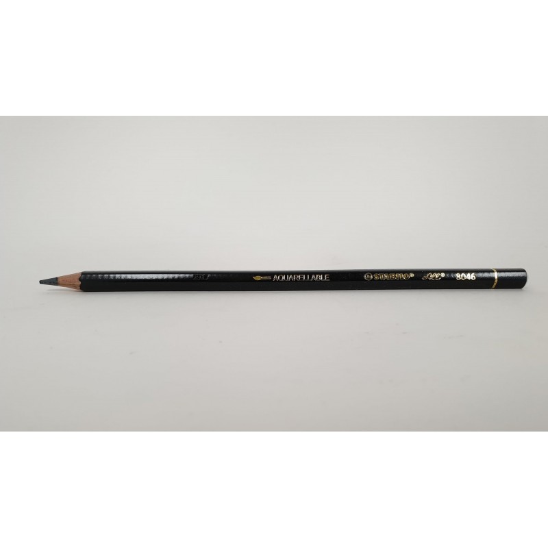 STABILO crayon graphite noir avec capsule en métal (noir/argent, bois, 5g)  comme articles publicitaires Sur